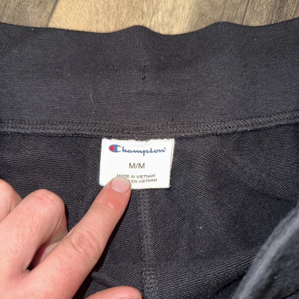 Champion Fleece Shorts Athleticwear Black Drawstring Pockets Men's Size M - Picture 4 of 7